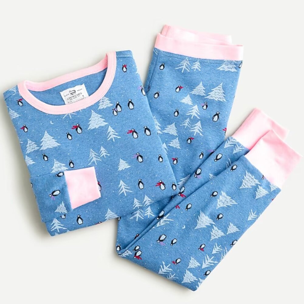 J.Crew Crewcuts Girls' Long-sleeve PJs - Penguin Forest Print